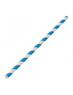 Utopia Biodegradable Paper Straws Blue Stripes
