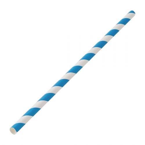 Utopia Biodegradable Paper Straws Blue Stripes