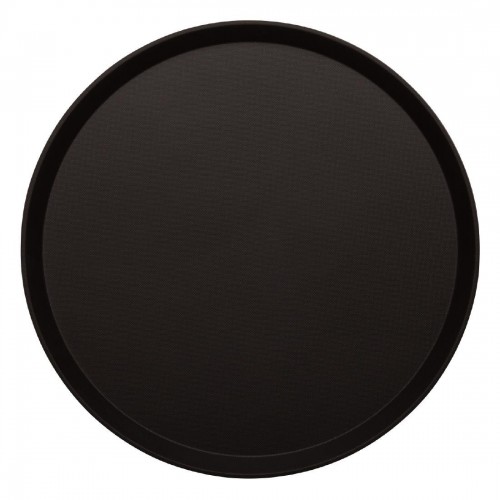 Cambro Treadlite Fibreglass Round Non-Slip Tray Black355mm 14"