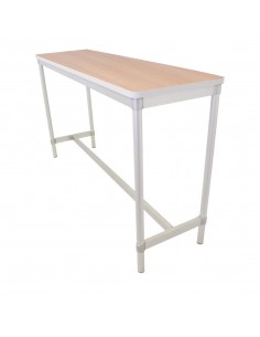 GoPak Enviro Indoor High Table Beech EffectAluminium Frame. Beech Effect Top. 1010(H) x 500(W) x 1800(D)mm