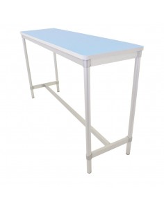 GoPak Enviro Indoor High Table Pastel BlueAluminium Frame. White Top. 1010(H) x 500(W) x 1800(D)mm