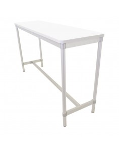 GoPak Enviro Indoor High Table WhiteAluminium Frame. White Top. 1010(H) x 500(W) x 1800(D)mm