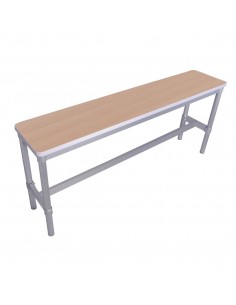 GoPak Enviro Indoor High Bench Beech EffectAluminium Frame. Beech Effect Top. 710(H) x 330(W) x 1600(D)mm