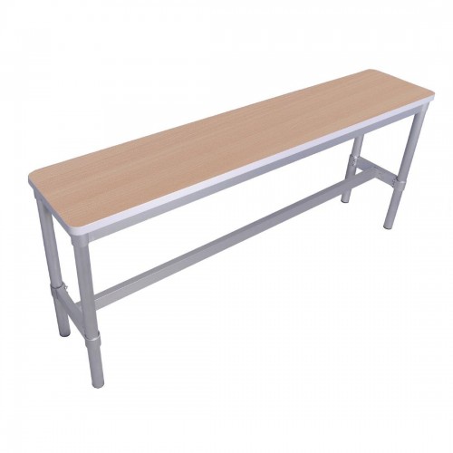 GoPak Enviro Indoor High Bench Beech EffectAluminium Frame. Beech Effect Top. 710(H) x 330(W) x 1600(D)mm