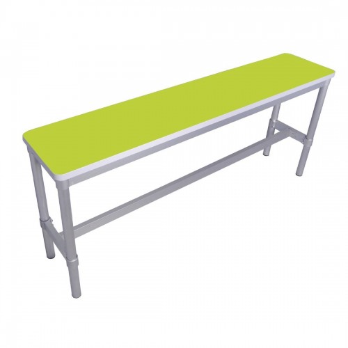 GoPak Enviro Indoor High Bench Bright GreenAluminium Frame. Bright Green Top. 710(H) x 330(W) x 1600(D)mm