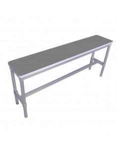 GoPak Enviro Indoor High Bench Storm GreyAluminium Frame. Storm Grey Top. 710(H) x 330(W) x 1600(D)mm