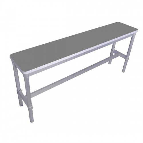 GoPak Enviro Indoor High Bench Storm GreyAluminium Frame. Storm Grey Top. 710(H) x 330(W) x 1600(D)mm