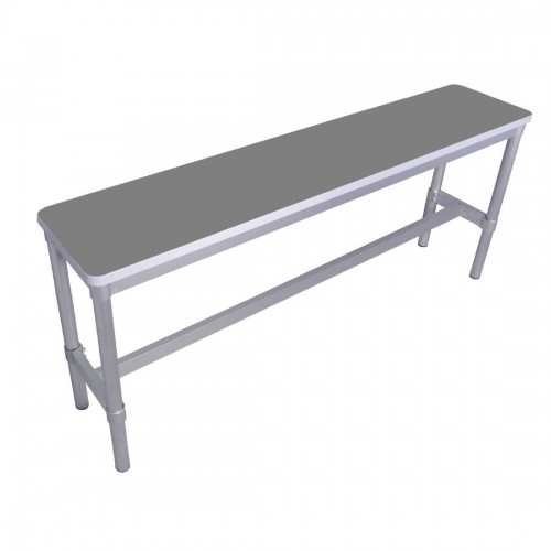GoPak Enviro Indoor High Bench Storm GreyAluminium Frame. Storm Grey Top. 710(H) x 330(W) x 1000(D)mm