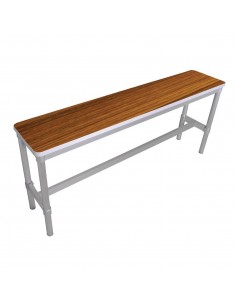 GoPak Enviro Indoor High Bench Teak EffectAluminium Frame. Teak Effect Top. 710(H) x 330(W) x 1600(D)mm