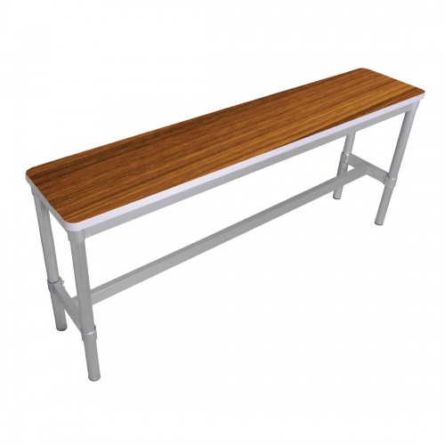 GoPak Enviro Indoor High Bench Teak EffectAluminium Frame. Teak Effect Top. 710(H) x 330(W) x 1600(D)mm