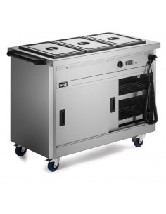 Lincat Panther P6B3 1205mm Wide Mobile Hot Cupboard With Bain Marie Top