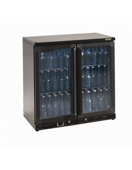 Gamko Bottle Cooler - Double Hinged Door 250 Ltr Black