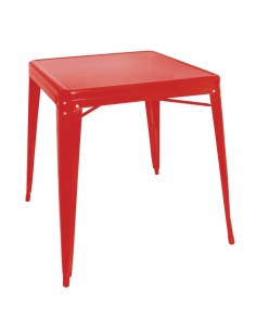 Red Steel Bistro Table
