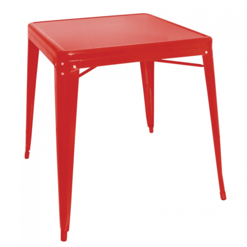 Red Steel Bistro Table