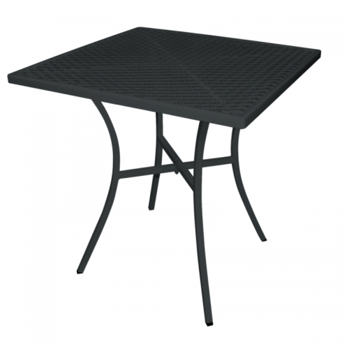 Black Steel Patterned Square Bistro Table 700mm