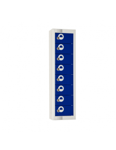 Personal Effects 8 Door Locker Blue Camlock Flat Top