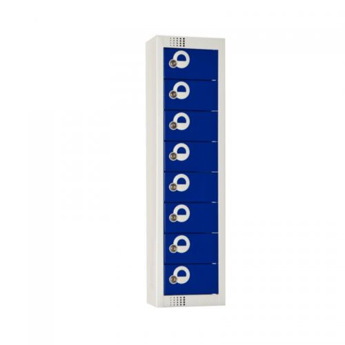 Personal Effects 8 Door Locker Blue Camlock Flat Top