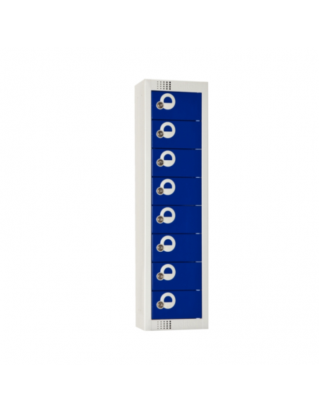 Personal Effects 8 Door Locker Blue Camlock Flat Top