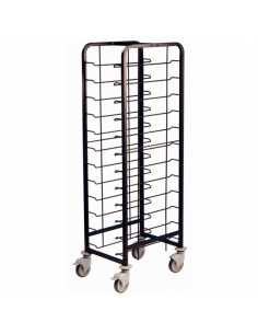 EAIS Powder Coated Enamel Clearing Trolley 12 Shelves