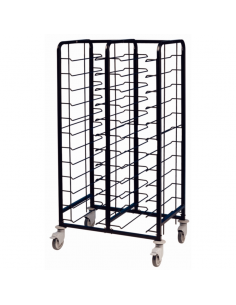 EAIS Powder Coated Enamel Clearing Trolley 24 Shelves