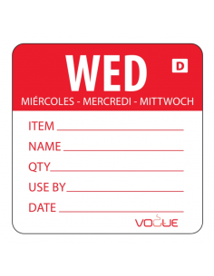 Vogue Dissolvable Red Wednesday Labels