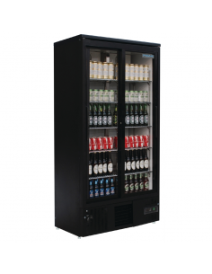 Polar Upright Back Bar Cooler Double Sliding Doors