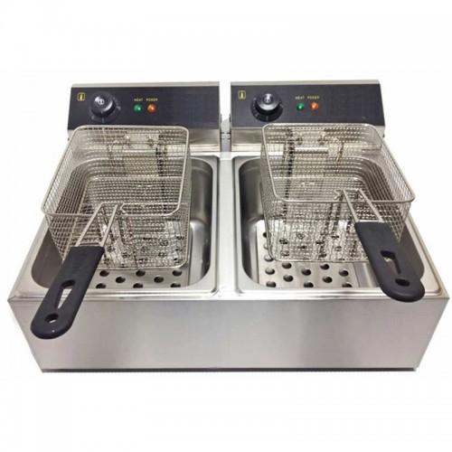 2 x 10 Litre Double Commercial Deep Fat Fryer Electric - By Stalwart