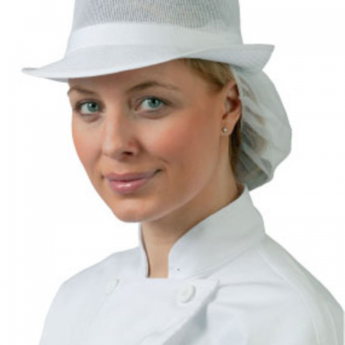 Mesh Hat With Snood Headwear White M