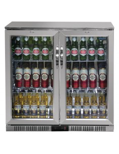 Polar Double Hinged Door Back Bar Cooler with LED Lighting
