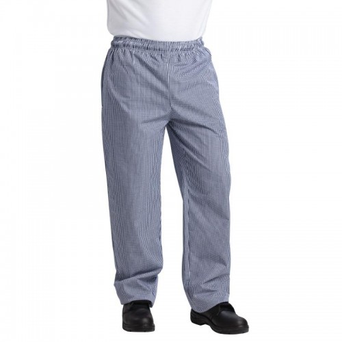 Whites Vegas Chefs Trousers Small Blue and White Check L