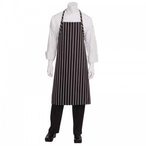 Chef Works Premium Woven Apron Black and White Stripe