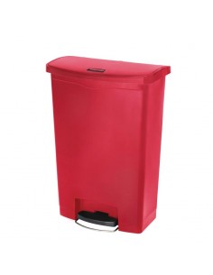 Rubbermaid Slim Jim Step on Front Pedal Red 90Ltr