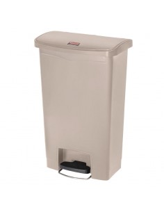 Rubbermaid Slim Jim Step on Front Pedal Beige 50Ltr