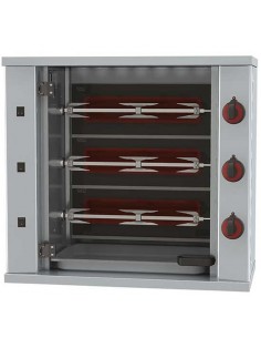 Electric chicken Rotisserie grill with lighting 3 spits for 9 chickens