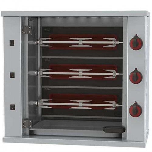 Electric chicken Rotisserie grill with lighting 3 spits for 9 chickens