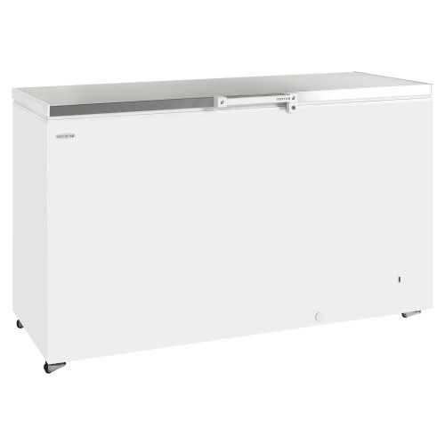 GM500SS White SS Lid Solid Lid Chest Freezer