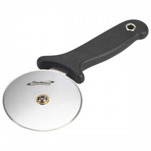 4 Genware NEV-05-996 Pizza Cutter Stainless Steel Wheel/Plastic Handle 