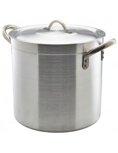 Genware Deep Stockpot & Lid 36cm 37 Litre