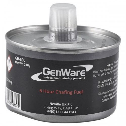 Gen-Heat DiEthylene Glycol Adj Heat Chafing Fuel 6 Hour Can - Quantity 24