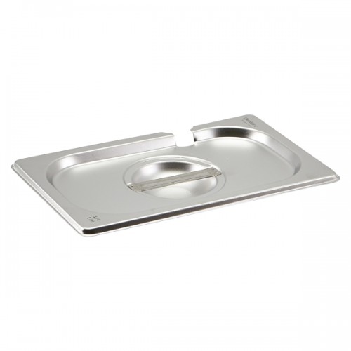 Stainless Steel Gastronorm Pan Notched Lid 1/4