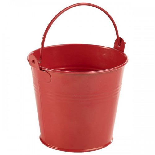 Galvanised Steel Serving Bucket 10cm � Red