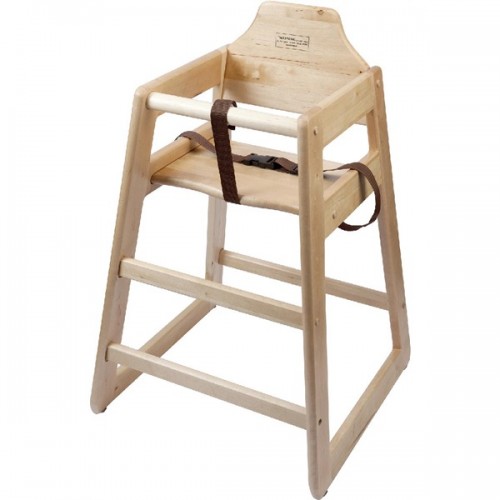 Wooden High Chair - Light Wood