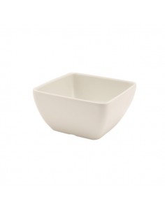 White Melamine Curved Square Bowl 10.5cm