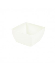 White Melamine Curved Square Bowl 15cm