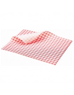Greaseproof Paper Gingham Print Red 25X20cm