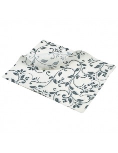 Greaseproof Paper Grey Floral Print 25 x 20cm