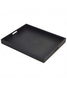 Solid Black Butlers Tray 49X38.5X4.5cm