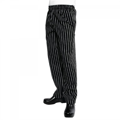 Chef Works Unisex Easyfit Chefs Trousers Black and White Striped 3XL