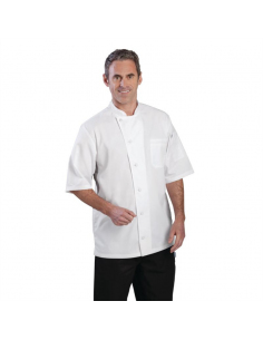 Chef Works Valais Unisex Chefs Jacket White with Grey 2XL