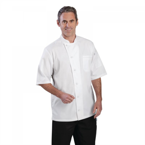 Chef Works Valais Unisex Chefs Jacket White with Grey 2XL